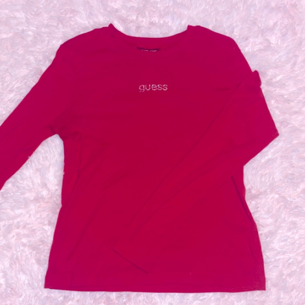 Guess Bedazzled Logo Long Sleeve Tee